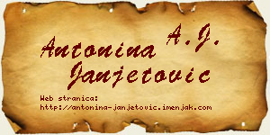 Antonina Janjetović vizit kartica